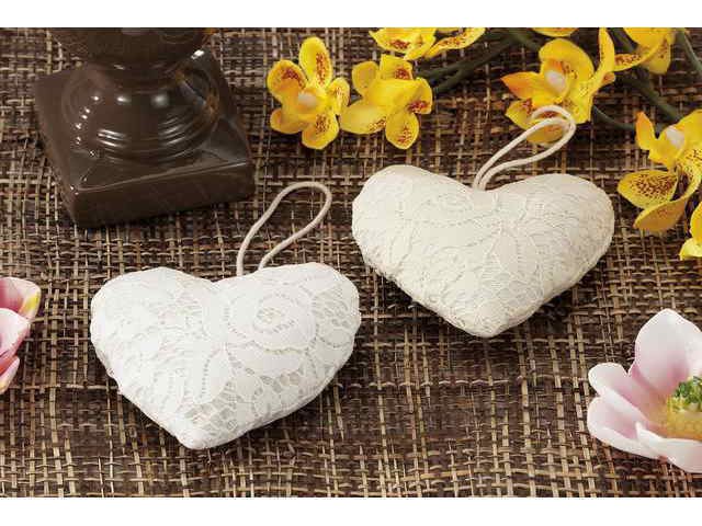 6 Cuori In Juta Con Biadesivo - Segnaposto E Decorazioni Per Bomboniere, Matrimonio, Battesimo, Compleanno (Panna)