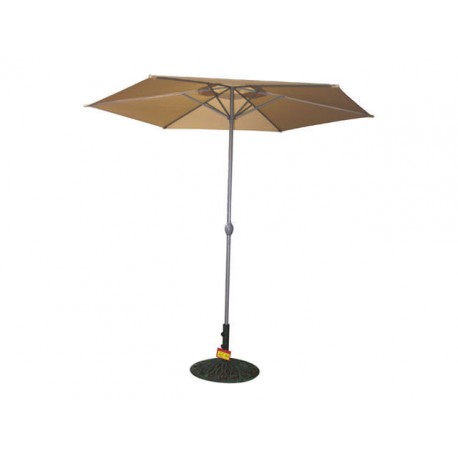 UMBRELLA ROUND DIAMETER 2.5 METRES. ECRU WITH HAND CRANK