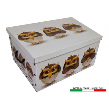 BOX BAG LITTLE OWLS IN CARDBOARD CM.50X40X25H VARIOUS COLORS 00599126