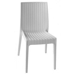 CHAIR LIKE RATTAN BOHEME WHITE FOR THE EXTERIOR MADE IN ITALY GRANDSOLEIL