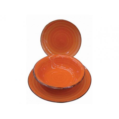 SERVICE DISHES CERAMIC No. 18 PIECES ORANGE