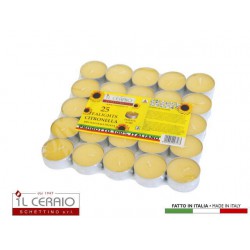 TEALIGHTS CITRONELLA 25 PIECES 100%25 NATURAL JAVA PRODUCT ITALIAN
