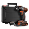 B&D DRILL driver 18V 1.5 Ah LITHIUM AUTOSENSE ASD184K WITH SUITCASE