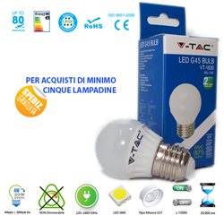 LED light BULB, V-Tac E27 4W BALL LIGHT-WARM - NATURAL - COOL