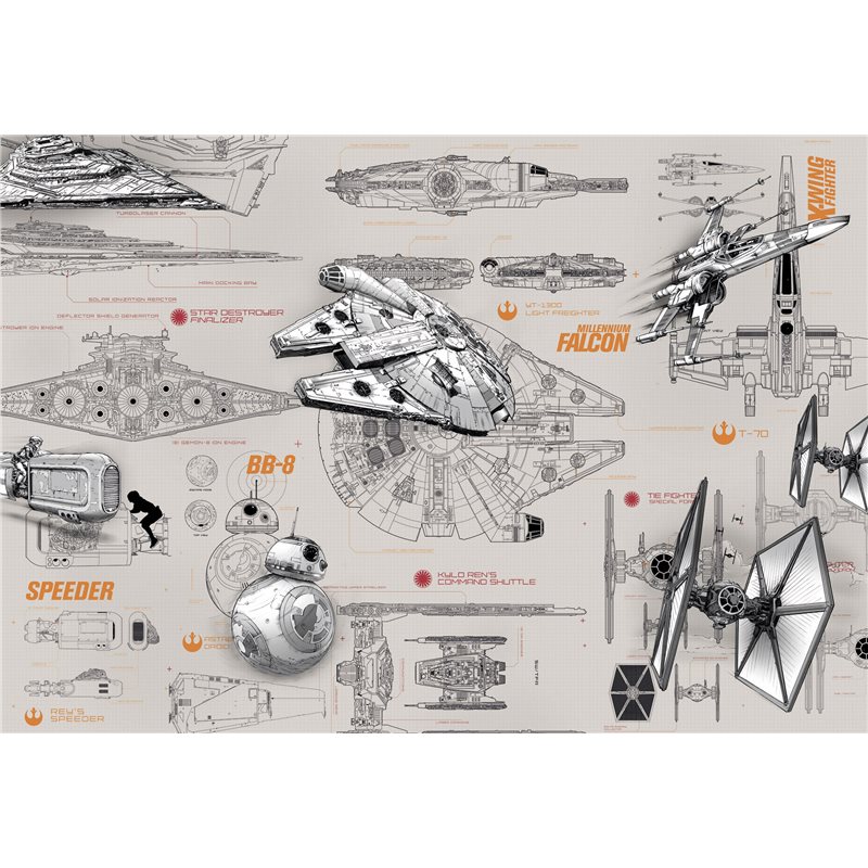 Sezione RARA di droidi CARTONI ANIMATI VINTAGE Star Wars Originale Carta Da Parati 