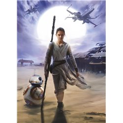 POSTER FOTOMURALE THE ORIGINAL STAR WARS WALLPAPER STAR WARS REY