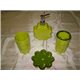 BATHROOM SET 4 PIECES COLORED IN 4 COLORS, FUCHSIA OR YELLOW OR GREEN OR BLUE