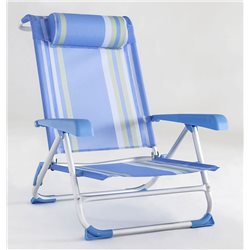 SPIAGGINA ADJUSTABLE 8 POSITIONS, WITH CUSHION ALUMINUM ITALY