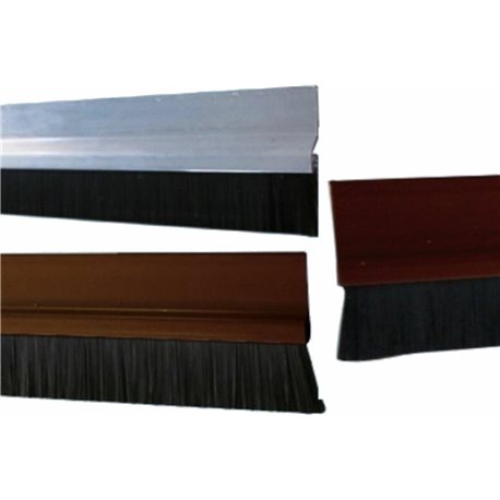 WEATHER STRIP DOOR WEATHERSTRIP ALUMINUM SILL WITH BRUSH CM.100X5H SILVER