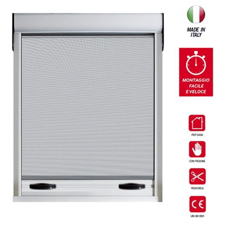 Roller insect screen SPECIAL clutch aluminum reducible to the windows in the KIT