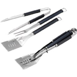 CUTLERY KIT FOR BBQ, PLUS STAINLESS STEEL/SYNTHETIC PCS 3 CM 45