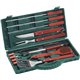 CUTLERY SET IN CARRYING CASE BBQ, STAINLESS STEEL/WOOD PCS 12 CM 40
