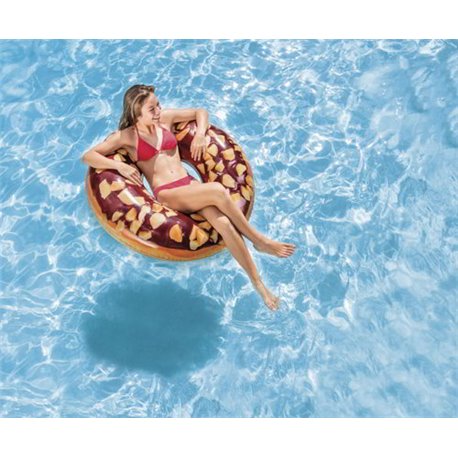 INFLATABLE NUTTY CHOCOLATE DONUT TUBE 52262 INTEX CM 114