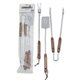 POSATE IN KIT PER BARBECUE BASIC INOX/LEGNO PZ 3 CM 55