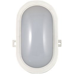 PLAFONIERA LED GARDEN OVALE IP64 VELAMP BIANCO VOLT 230 WATT 5,5 LN 450 NATURAL CM 17X12X6
