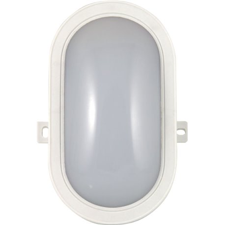 PLAFONIERA LED GARDEN OVALE IP64 VELAMP BIANCO VOLT 230 WATT 5,5 LN 450 NATURAL CM 17X12X6