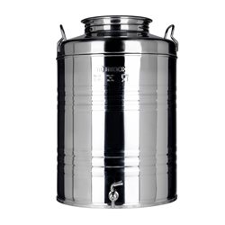 BIN CONTAINER DRUM STAPLED TO OIL STAINLESS STEEL WITH FAUCET L 50, AND 30