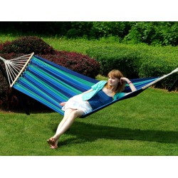 HAMMOCK COTTON FABRIC 80X200 WITH STICKS IN THE WOOD GARDEN FURNITURE
