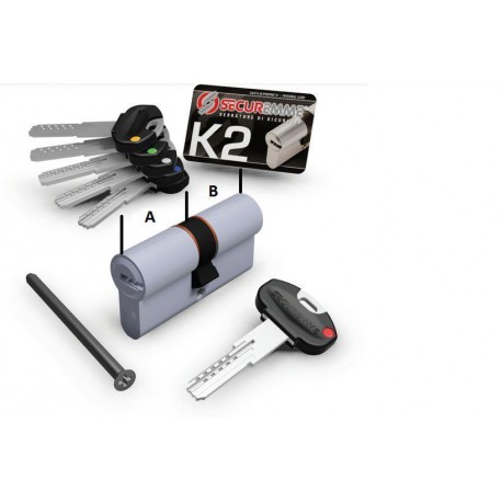 CYLINDER K2 COMPANY FOR LOCK with EUROPEAN-PROFILE 30 - 50